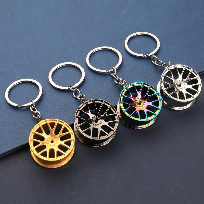 Alloy Wheel Metal Keychain - Sporty and Stylish Key Ring