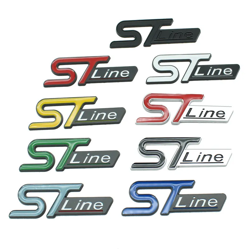 Ford ST Line Metal Front Grille Badge Emblem, Car Grill Sticker and Trunk  Badge