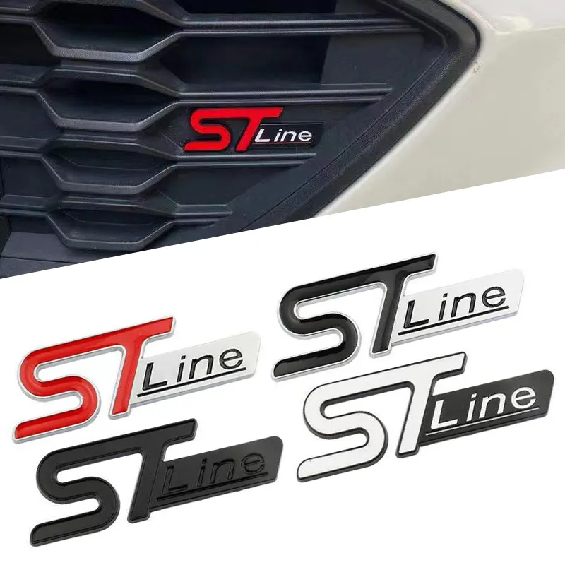 Ford ST Line Metal Front Grille Badge Emblem Car Grill Sticker and Trunk Badge