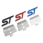 Ford ST Metal Front Grille Badge Emblem with Fitting Kit