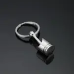 Metal Engine Piston Keychain - Unique Automobile Key Ring