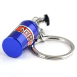 Mini NOS Bottle Nitrous Oxide System Metal Car Keychain Keyring