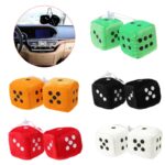 Enhance Your Drive with Pair Fuzzy Dice Rear View Mirror Hanging Decoration - Choose Your Style!