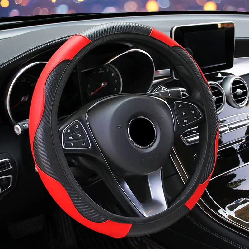 Breathable Anti Slip PU Leather Steering Wheel Cover