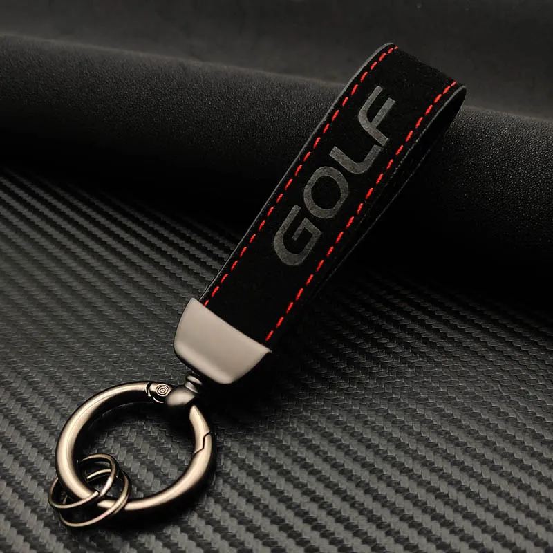 Luxury Suede Leather Car Keychain