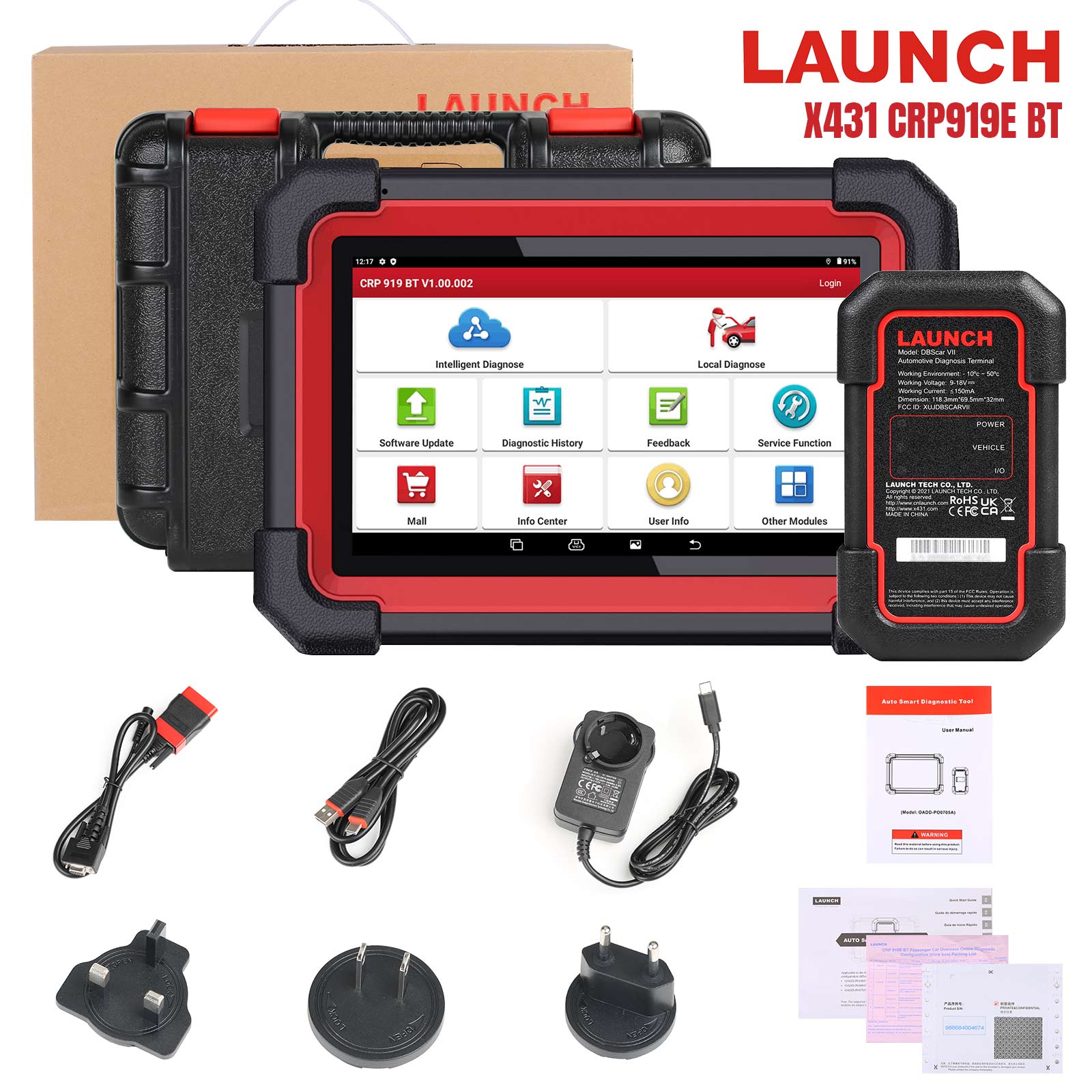 Launch X431 CRP919E BT Car Diagnostic Tool - All System Scanner with Bidirectional Scan